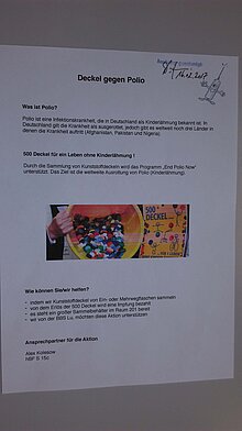 Deckel gegen Polio